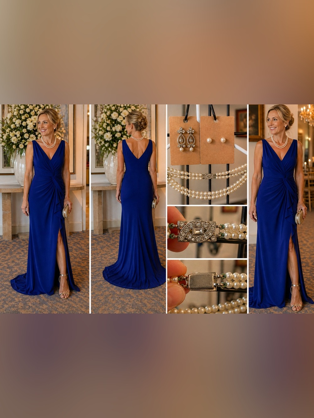 💙 Lauren Ralph Lauren Royal Blue Gown | Size 12 | Elegant Wedding Guest Dress